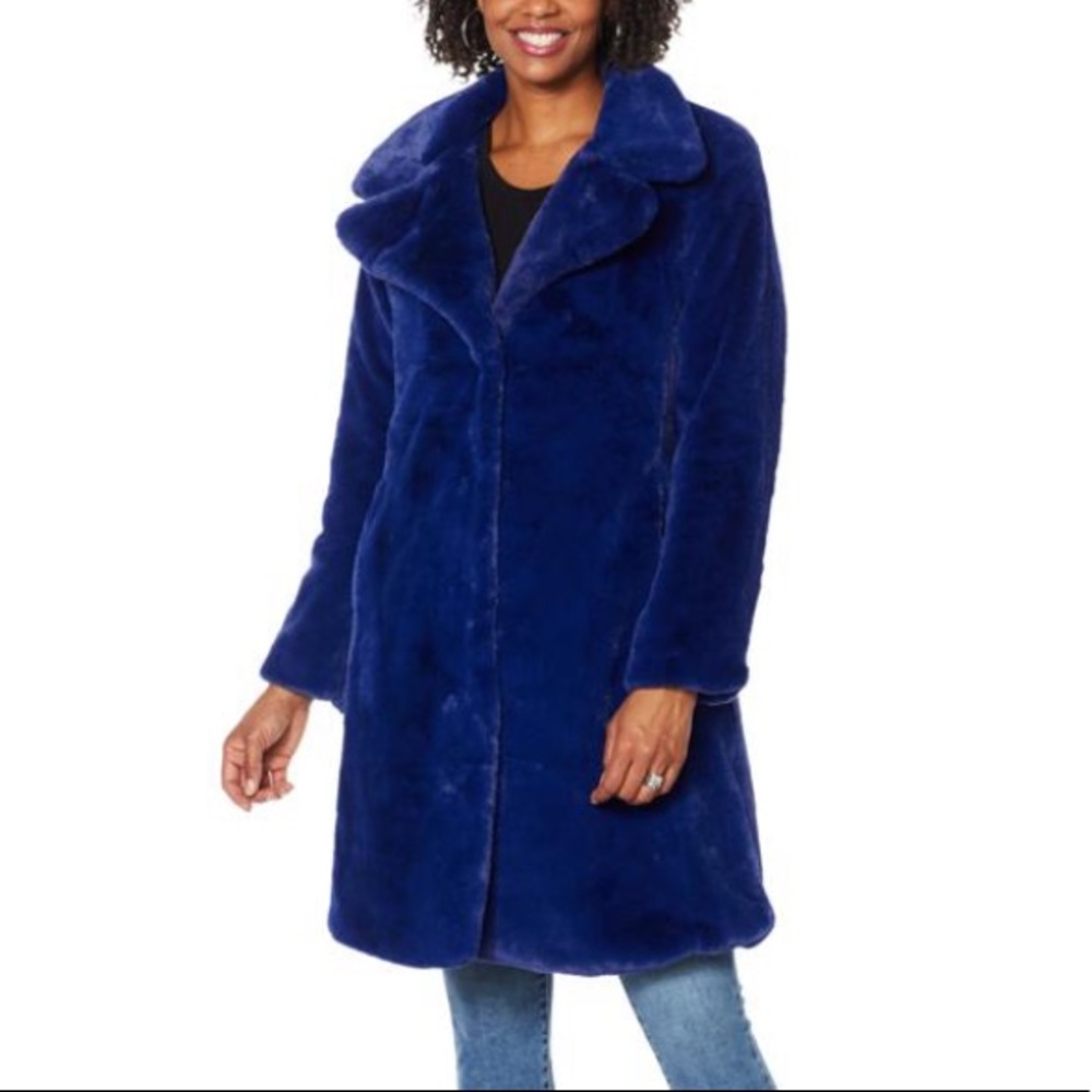 🆕 Avec Les Filles Faux Fur Bunny Length Coat Plus Size 1X